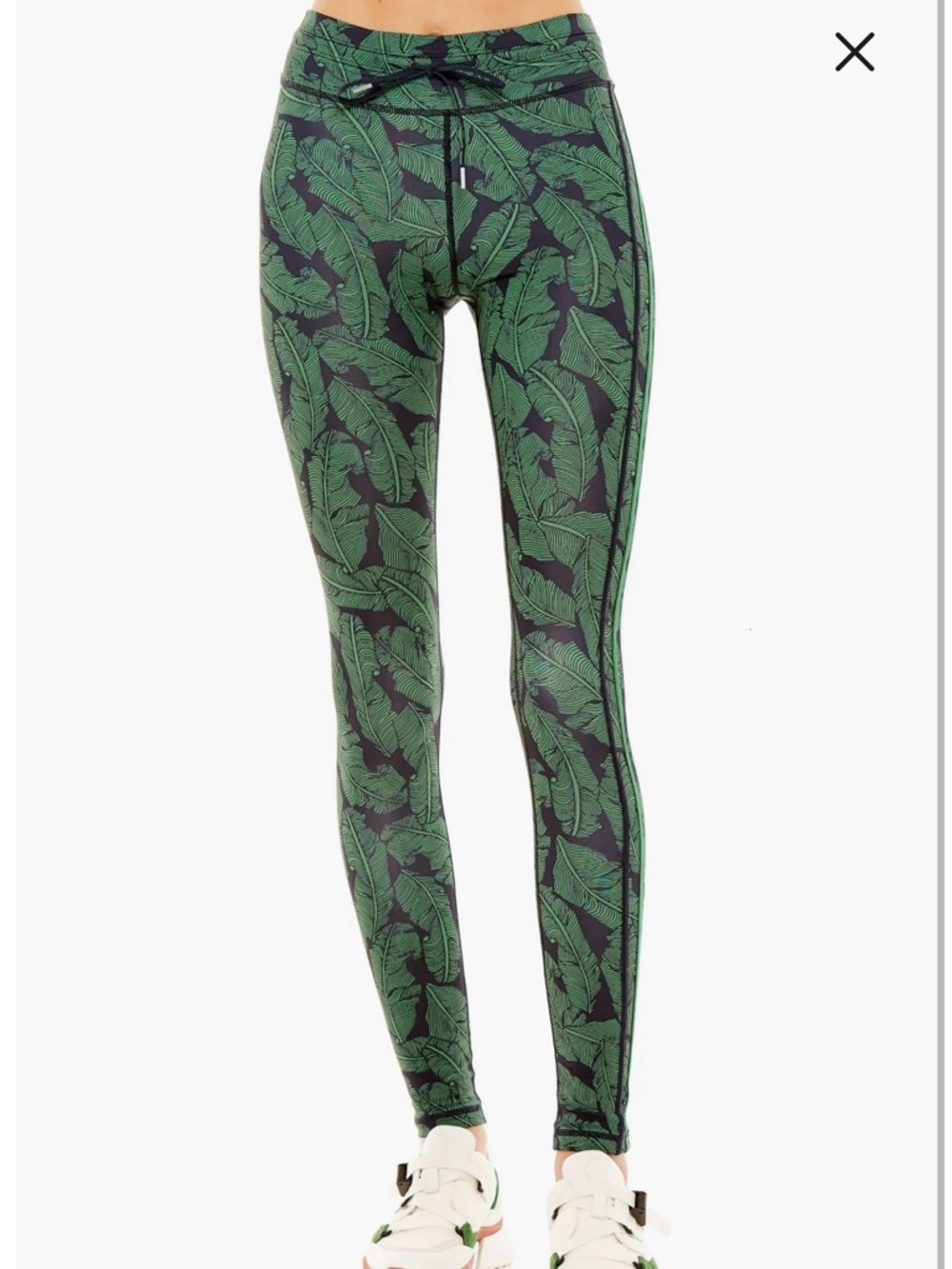 The Upside Leggings Palm Leaf Print Yoga Pants Athletic Tropical Green Navy Sz 2